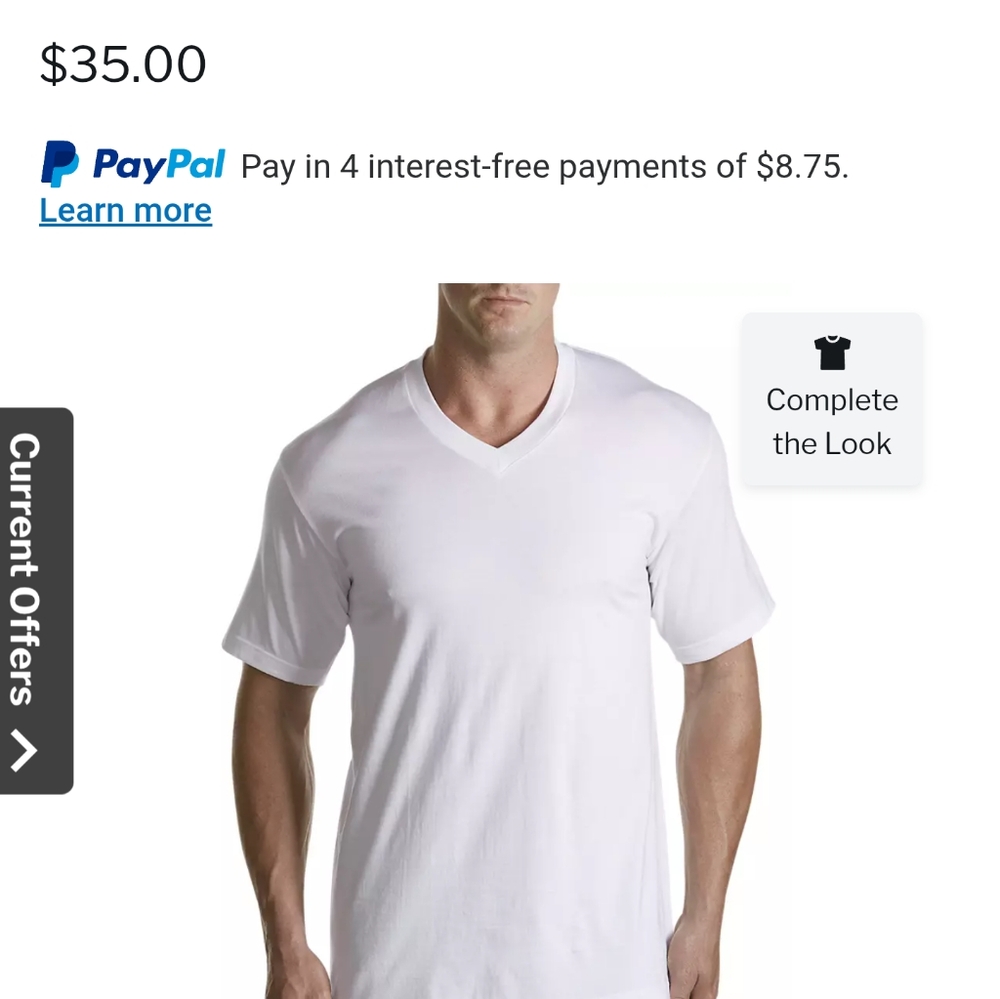The product is a set of 3  Hanes V-neck T-shirts in size 2XL, 1 Fruit Of Loom